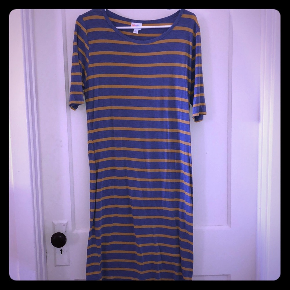 LuLaRoe fitted striped dress